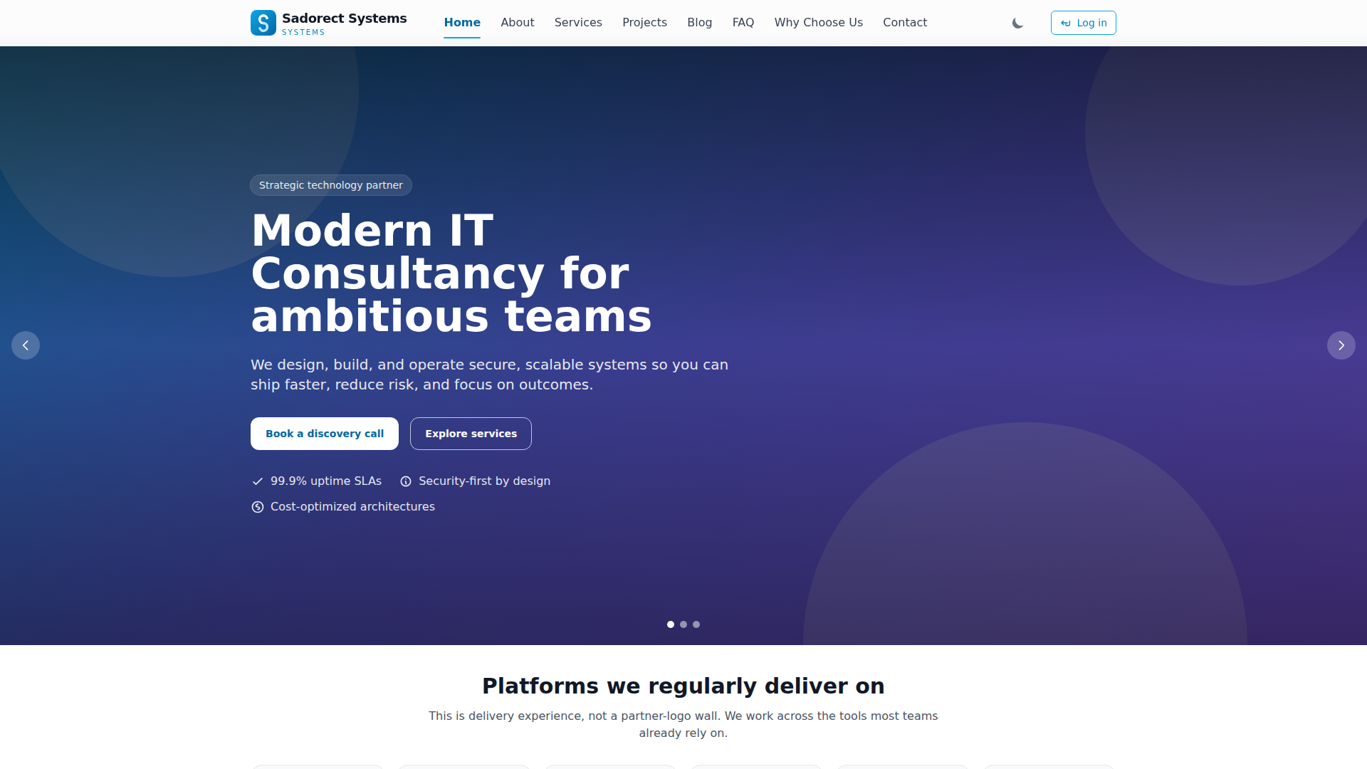 Screenshot of Sadorect Systems